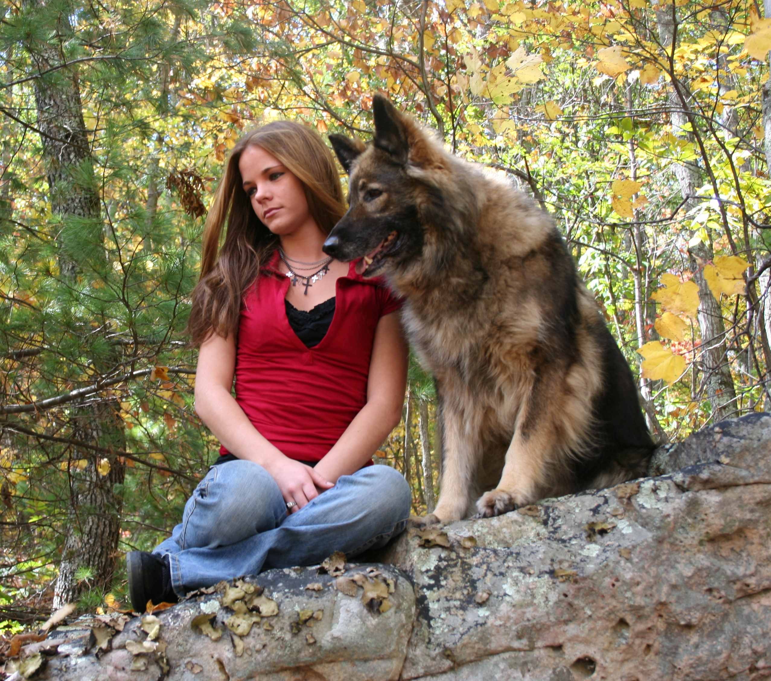 My daughter`s senior picture and Jetta at 8yrs. of age.